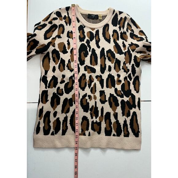 Tahari Pull Over Sweater Soft Leopard Animal Print Brown Black Size Medium $80 - Picture 6 of 12